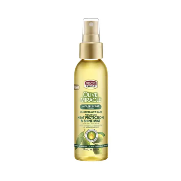 African Pride Olive Miracle Heat Protection and Shine Mist 118ml - Imagen 1